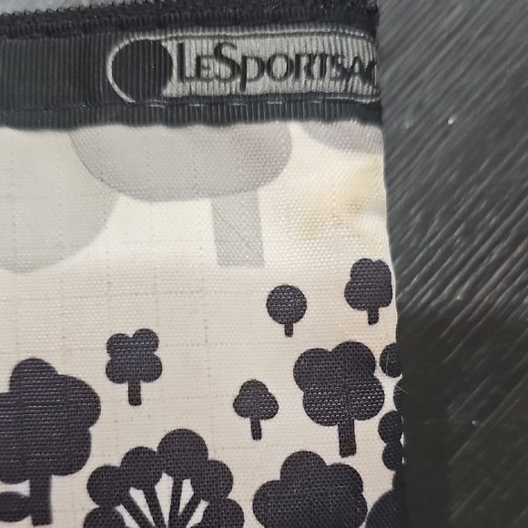 LeSportsac Black and Cream Floral Pouch - Picture 7 of 7